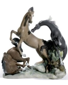 Figura de Porcelana Lladro - Grupo de Caballos