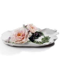 "Lladro 01008650 TRAY WITH PEONIES Porzellan - TicTacArea.com"