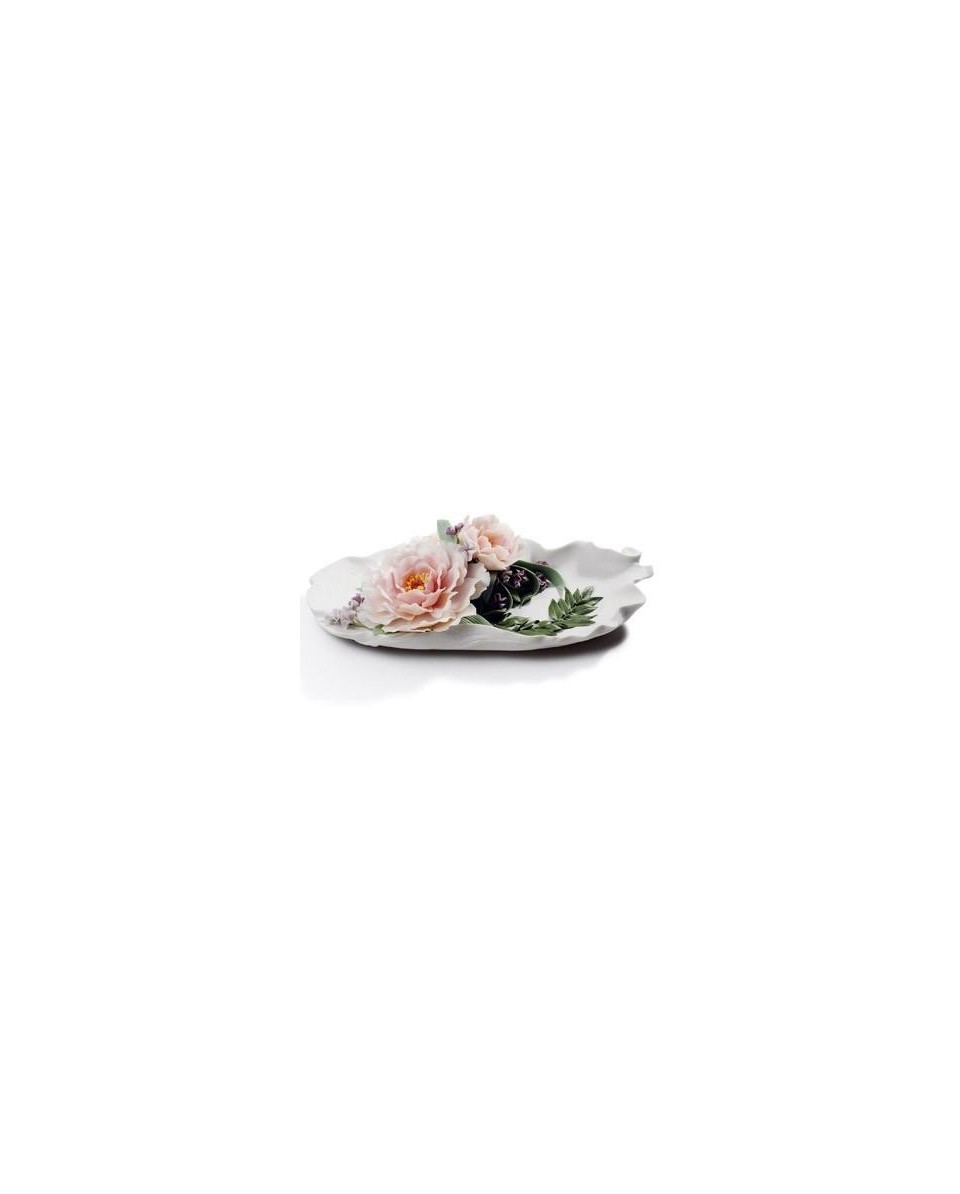 "Lladro 01008650 TRAY WITH PEONIES Porzellan - TicTacArea.com"