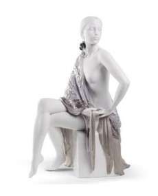 Lladro Nude with Shawl Porcelain Figurine