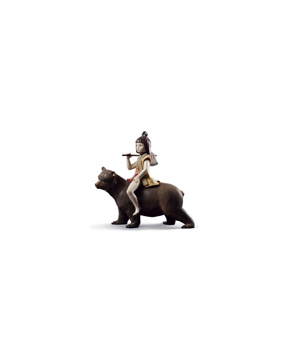 Lladro Kintaro and the Bear Porcelain Figurine