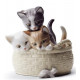 Lladro Curious Kittens Porcelain Figurine