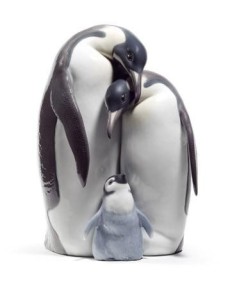 Figura de Porcelana Lladro - Família de Pingüinos