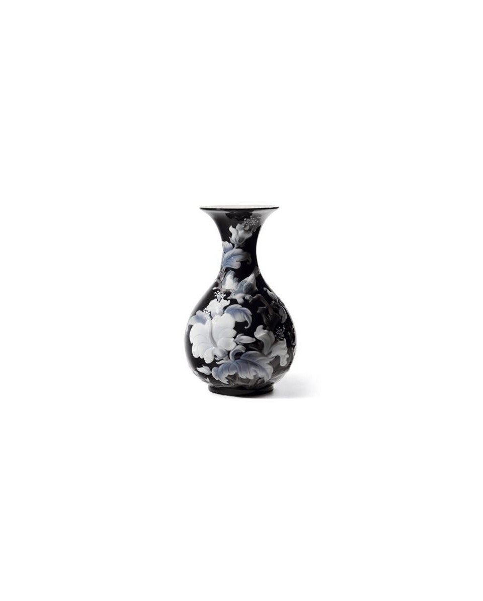 Lladro 01008726: Jarrón Gorrión Negro - Porcelana Lladro