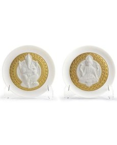 Lladro 01009155 Goddess Lakshmi-Lord Ganesha Plates Set