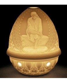 Lladro 01017365 Lithophane Votive Light - Sai Baba