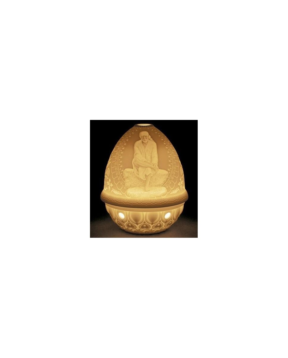 Lladro 01017365 Lithophane Votive Light - Sai Baba