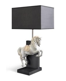 Lladro 01023067 Horse on Courbette Lamp - JP Porcelain