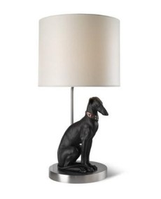 Lladro Pensive Greyhound Lamp - Porcelain