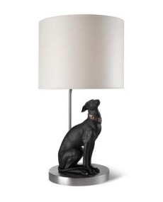 Lladro 01023085 Attentive Greyhound Lamp - UK Porcelain