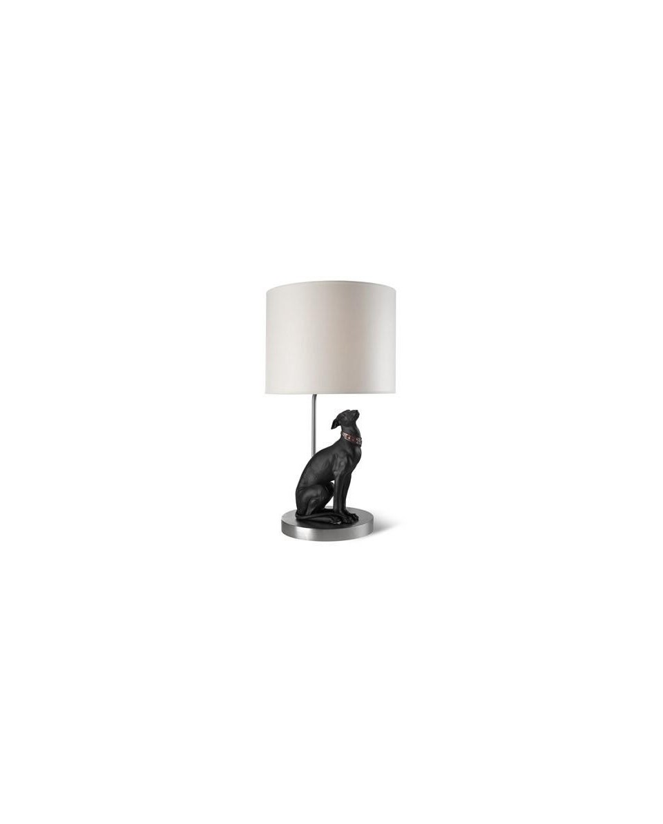 Lladro 01023085 Attentive Greyhound Lamp - UK Porcelain