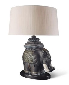 Lladro Siamese Elephant Lamp - Porcelain Décor