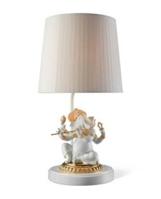 Lladro Bansuri Ganesha Lamp - Porcelain Decor