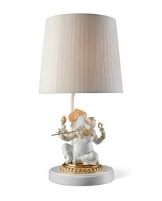 Lladro Bansuri Ganesha Lamp - Porcelain Decor