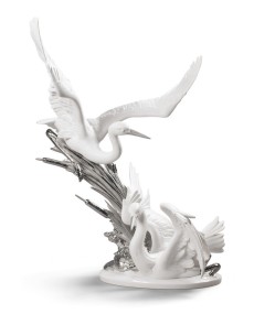 Porcelana Lladro CRANES RE-DECO - 01009090: elegância em cada detalh