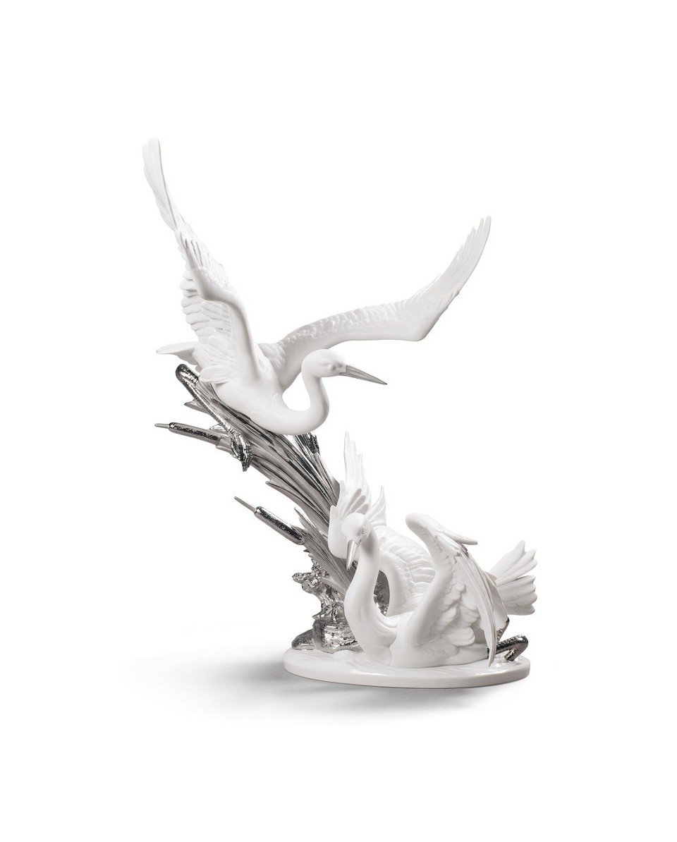 Porcelana Lladro CRANES RE-DECO - 01009090: elegância em cada detalh