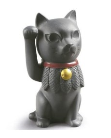 Lladro Porcelain Maneki Neko Black Figurine - TicTacArea