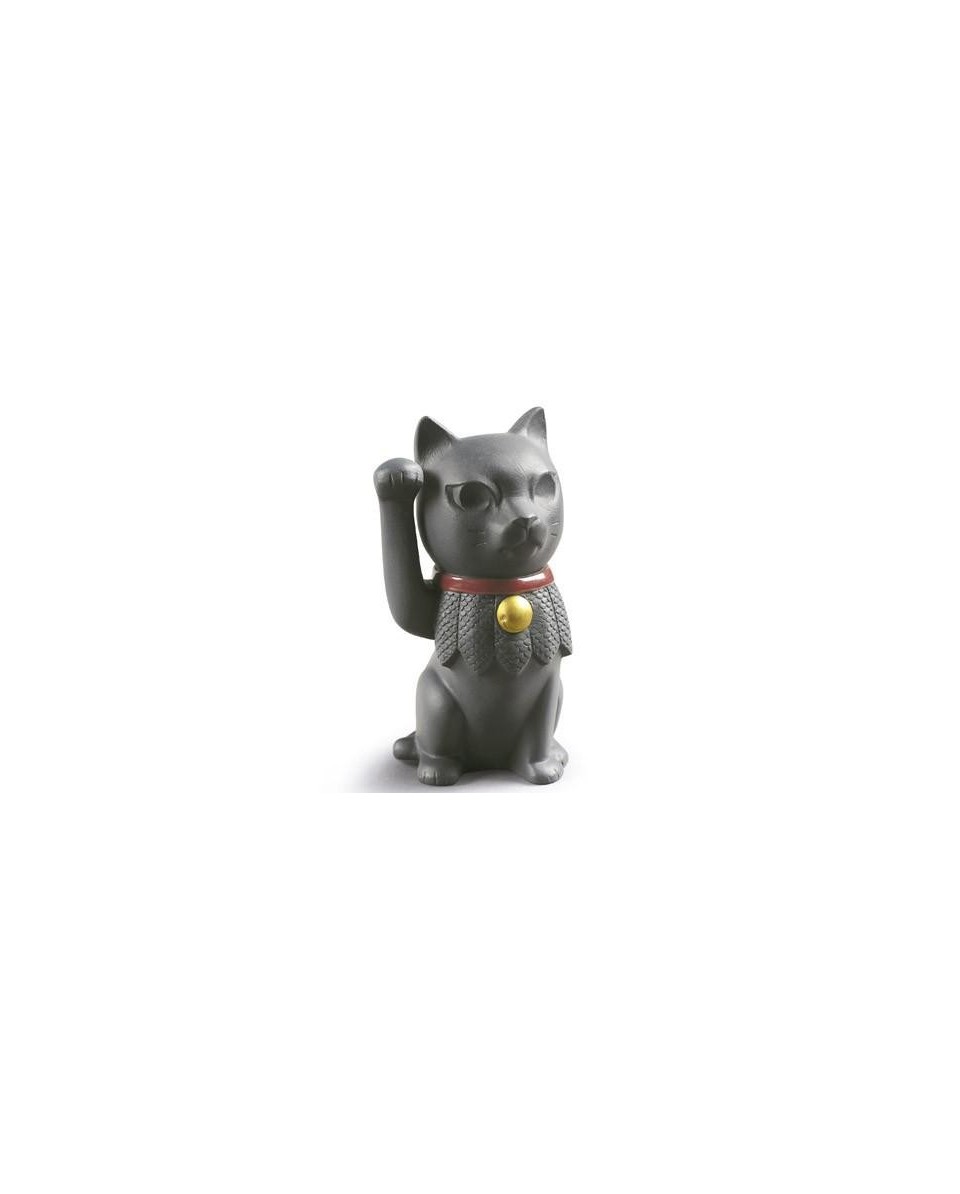 Lladro Porcelain Maneki Neko Black Figurine - TicTacArea