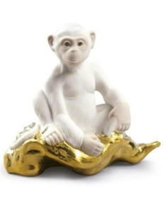 Lladro Porcelain Monkey Mini Figurine - TicTacArea