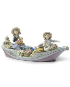 Lladro Porcelana Puesto de Flores Fluvial 01009203