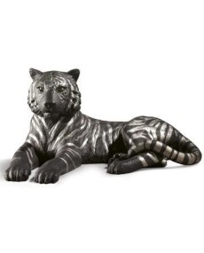 Lladro Porcelain Tiger Black-Silver Figurine - TicTacArea