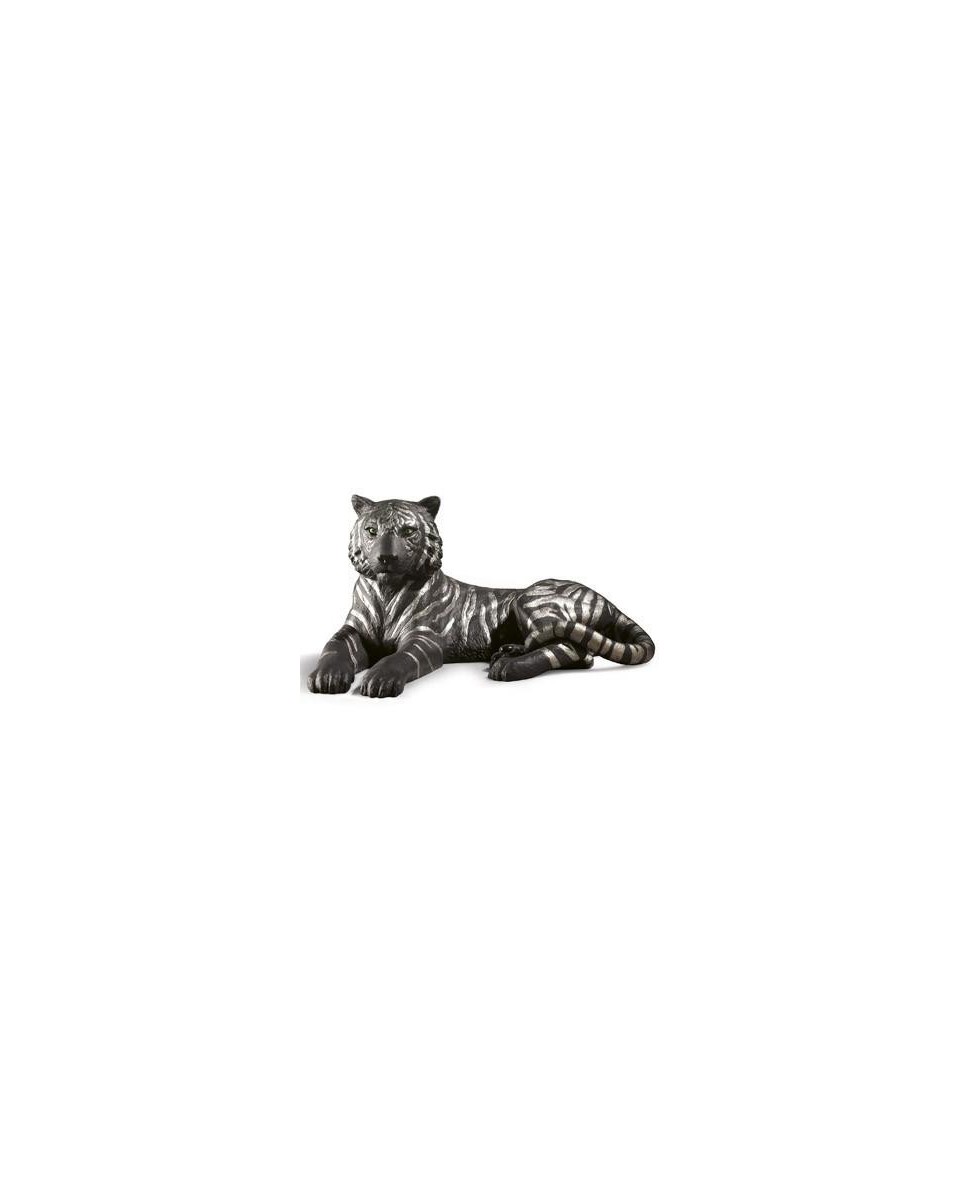 Lladro Porcelain Tiger Black-Silver Figurine - TicTacArea