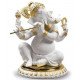 Lladro Porcelain Bansuri Ganesha Golden Redeco