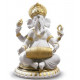 Lladro Porcelana Ganesha con Mridangam - Edición Dorada