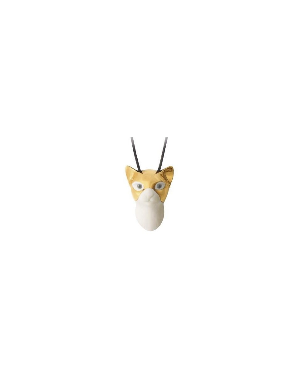 Lladro Porcelain Masked Cat Pendant - TicTacArea