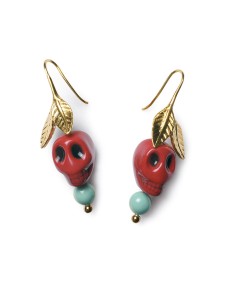 Frida Kahlo Skull Earrings: Lladró Porcelain 01010154