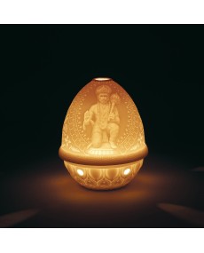 Lithophanie Votive Light - Hanuman Lladro Porcelain