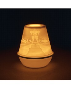 Lithophane Votive Light-City at Night Lladro Porcelain