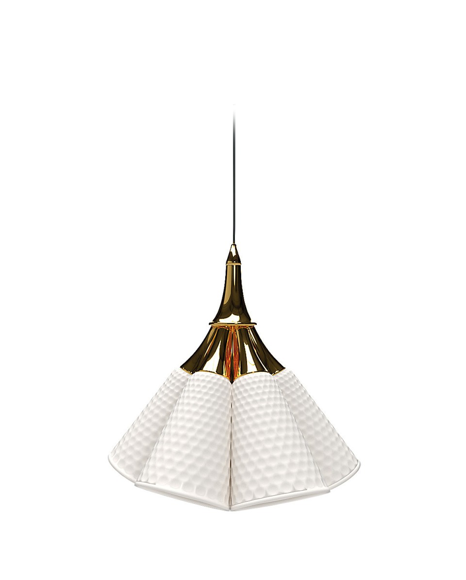 TicTacArea: Jamz Hanging Lamp in Gold - Lladro Porcelain