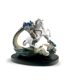 Saint George and the Dragon Lladro Porcelain Figurine