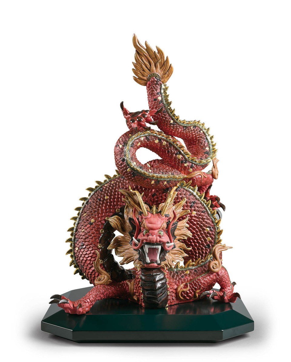 Protective Dragon Red Lladro Porcelain 01002006 