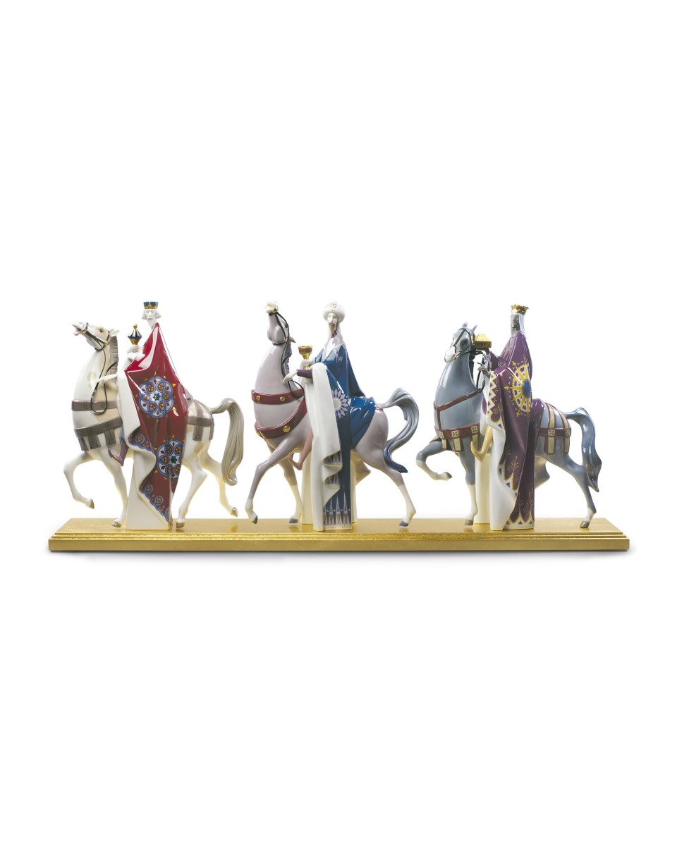 Lladro King Melchior, Gaspar & Balthasar Porcelain Set