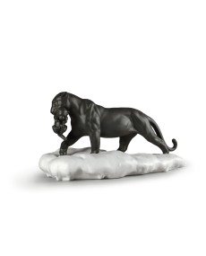 Black Panther with Cub Lladró Porcelain 01009382