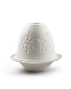 Lithophane Votive Light - Snowflakes Lladro Porcelain