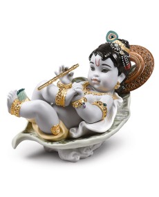 Krishna on Leaf Lladró Porcelain 01009370