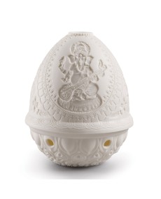 Lithophane Votive Light - Veena Ganesha Lladro Porcelain