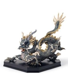 Lladro 01001934 Figurine: Great Dragon Blue & Golden