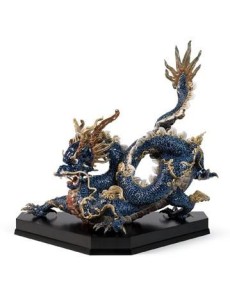 Lladro 01001935 Figurine: Great Dragon Blue Enamels