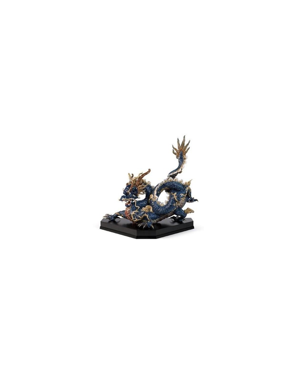 Lladro 01001935 Figurine: Great Dragon Blue Enamels