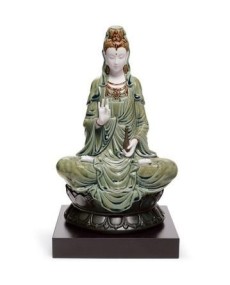 Lladro Kwan Yin Green Figurine - TicTacArea.com