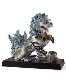 Lladro 01001991 Figurine GUARDIAN LION BLUE - TicTacArea