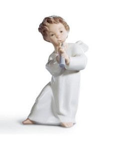 Lladro Angel with Flute: A Delicate Porcelain Masterpiece