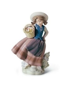 Lladro 01005221 FILLETTE AVEC CORBEILLE DE FLEURS - TicTacArea