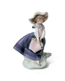 Lladro 01005222 FILLETTE AVEC PANIER DE FLEURS - TicTacArea