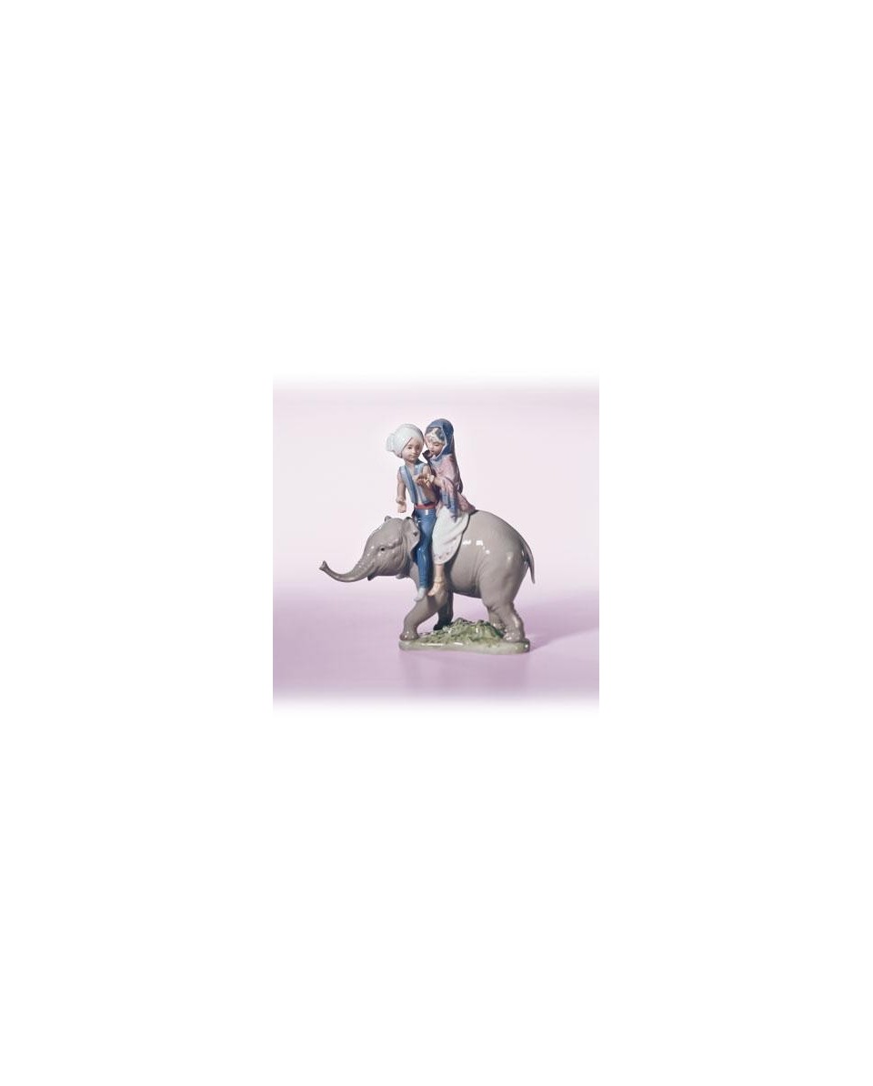 "Lladro 01005352 Hindu Children on Elephant Figurine - TicTacArea.com