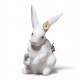 Lladro Sitting Bunny with Flowers Figurine